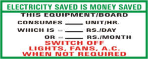 ELECTRICITY SAVED IS MONEY SAVED. THIS EQUIPMENT