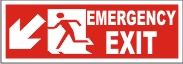 MEN EMERGENCY EXIT (DOWNWARD LEFT ARROW)