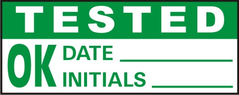TESTED OK - DATE, INITIALS