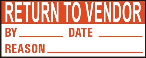 RETUREN TO VENDOR - BY, DATE, REASON