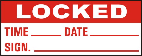 LOCKED - TIME, DATE, SIGN.