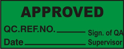 APPROVED-QC. REF. NO., DATE, SIGN OF QA SUPERVISOR