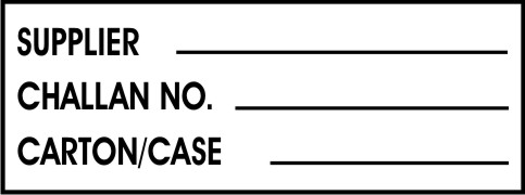 SUPPLIER, CHALLAN NO., CARTON/CASE
