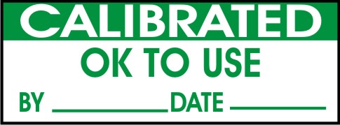 CALIBRATED OK TO USE, BY, DATE