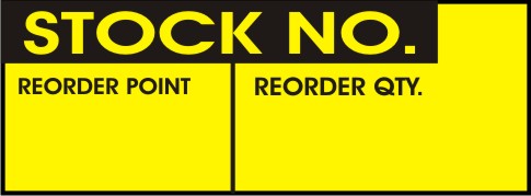 STOCK NO., REORDER POINT, REORDER QTY.