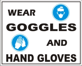 WEAR GOOGLES AND HAND GLOVES