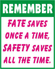 REMEMBER - FATE SAVES ONCE A TIME, SAFETY SAVES...